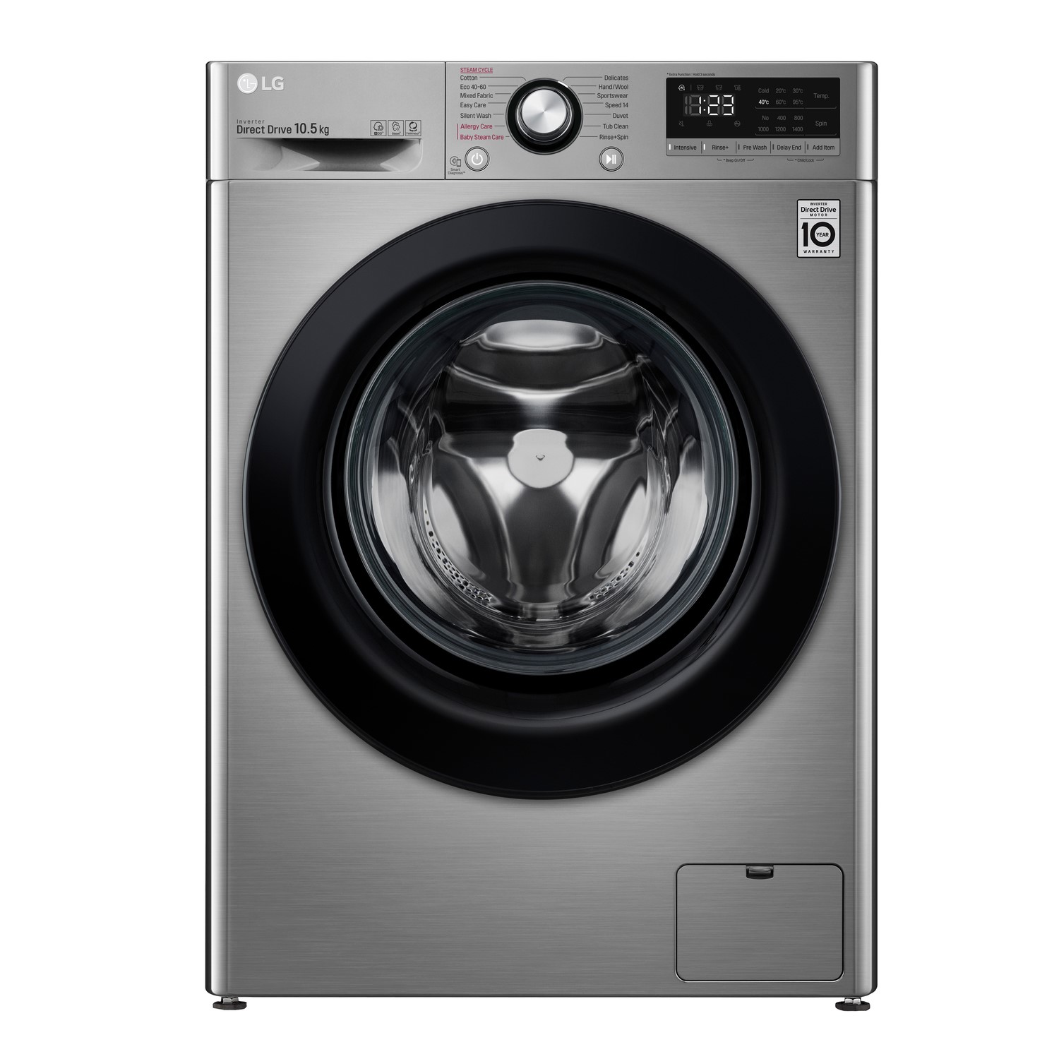 LG 10.5kg 1400rpm Freestanding Washing Machine - Graphite