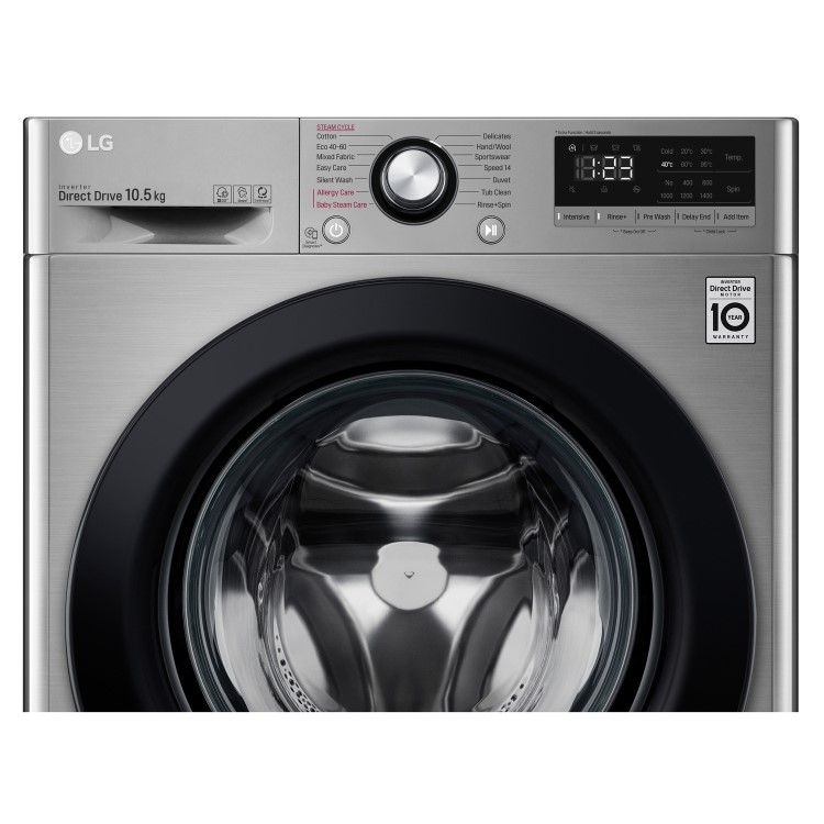 LG 10.5kg 1400rpm Washing Machine - Graphite