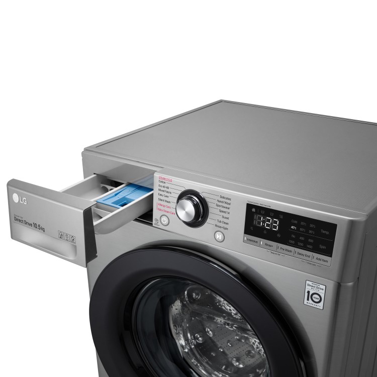 LG 10.5kg 1400rpm Washing Machine - Graphite