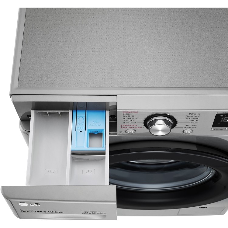 LG 10.5kg 1400rpm Washing Machine - Graphite