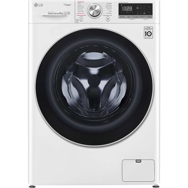 LG F4V509WS 9kg 1400rpm AI DD Freestanding Washing Machine With Steam - White