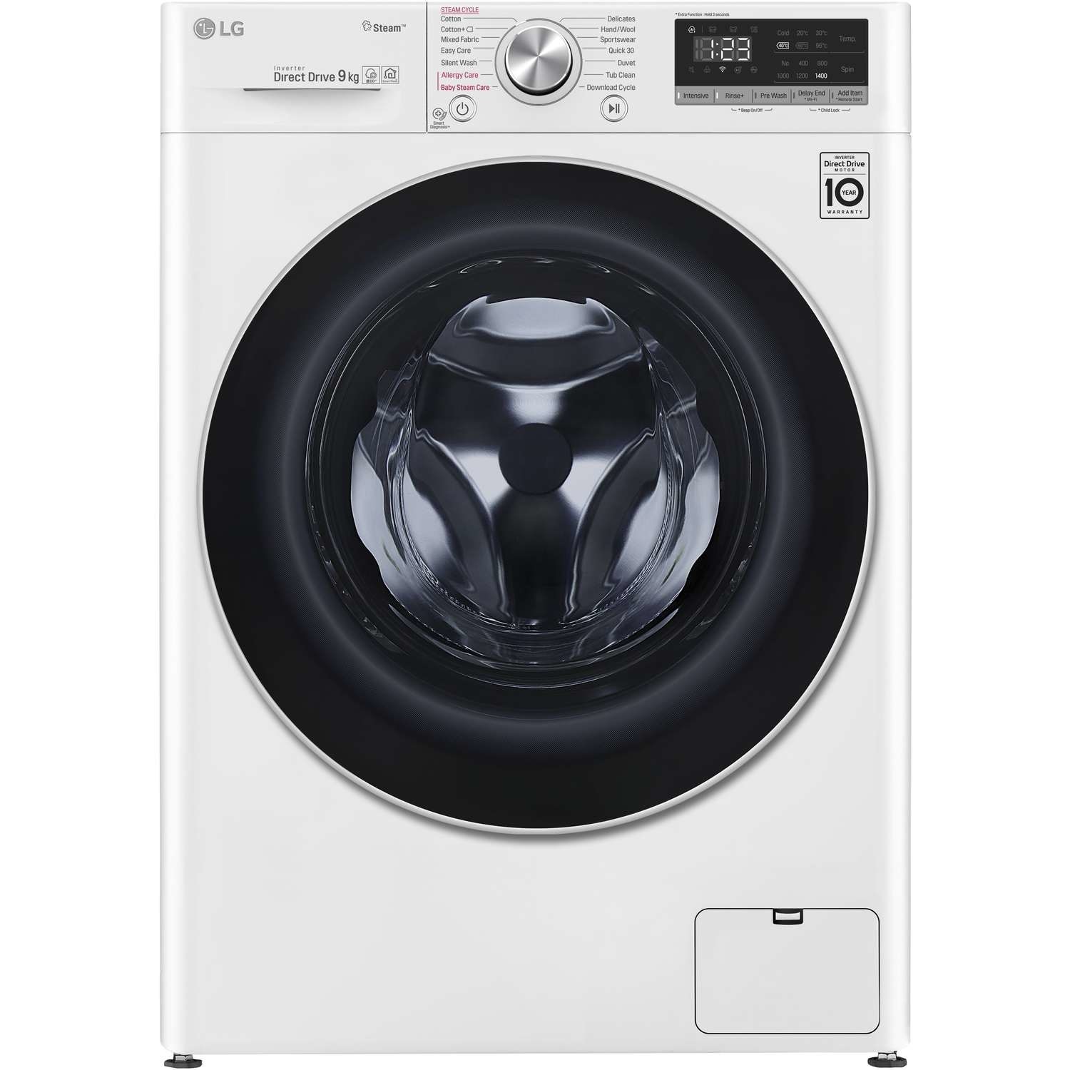 Refurbished LG F4V509WSE Smart Freestanding 9KG 1400 Spin Washing Machine White