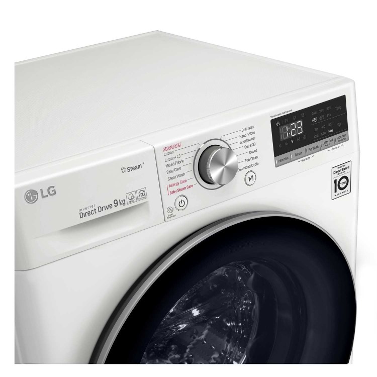 LG F4V509WS 9kg 1400rpm AI DD Freestanding Washing Machine With Steam - White