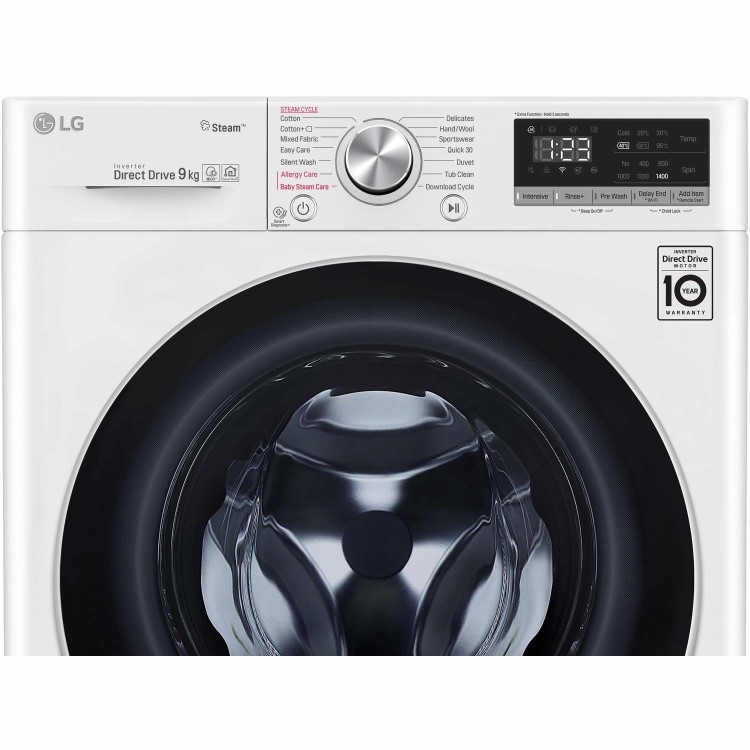 Refurbished LG F4V509WSE Smart Freestanding 9KG 1400 Spin Washing Machine White