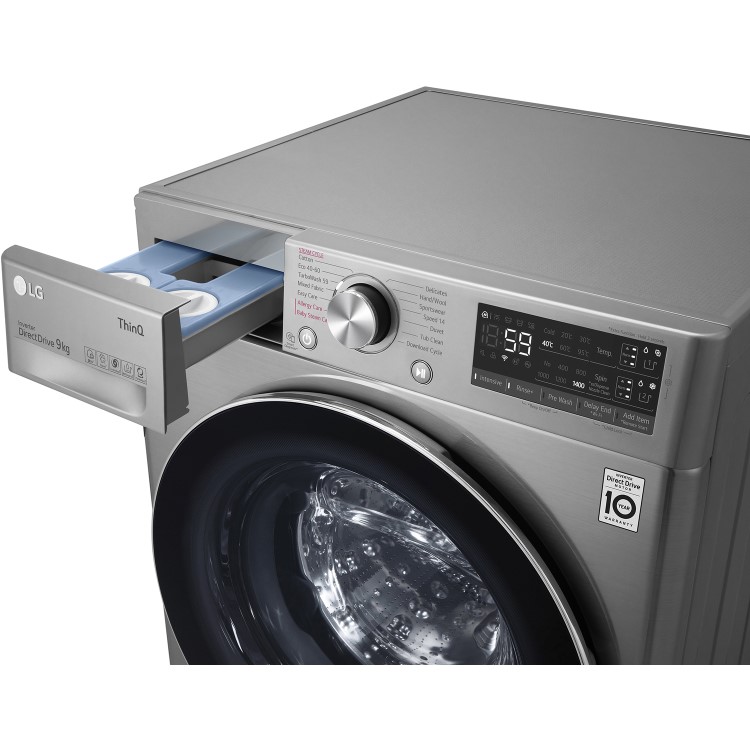 LG V7 EZDispense 9kg 1400rpm Freestanding Washing Machine - Graphite