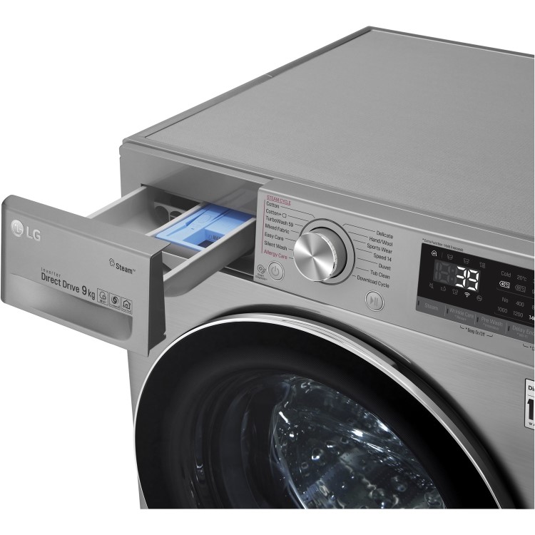 LG F4V709STS 9kg 1400rpm AI DD Freestanding Washing Machine With TurboWash 360 & Steam - Graphite