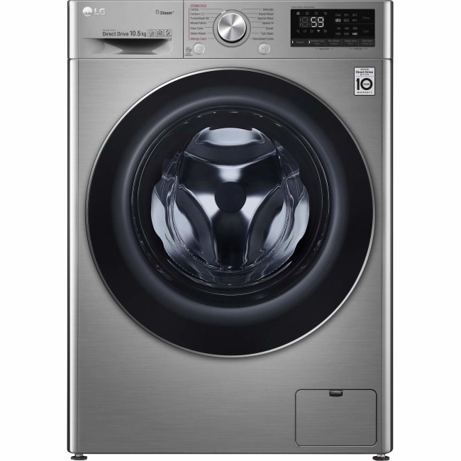 LG F4V710STS 10.5kg 1400rpm AI DD Freestanding Washing Machine With TurboWash 360 & Steam - Graphite