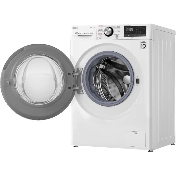 LG F4V910WTS 10.5kg 1400rpm AI DD Freestanding Washing Machine With TurboWash 360 & Steam - White
