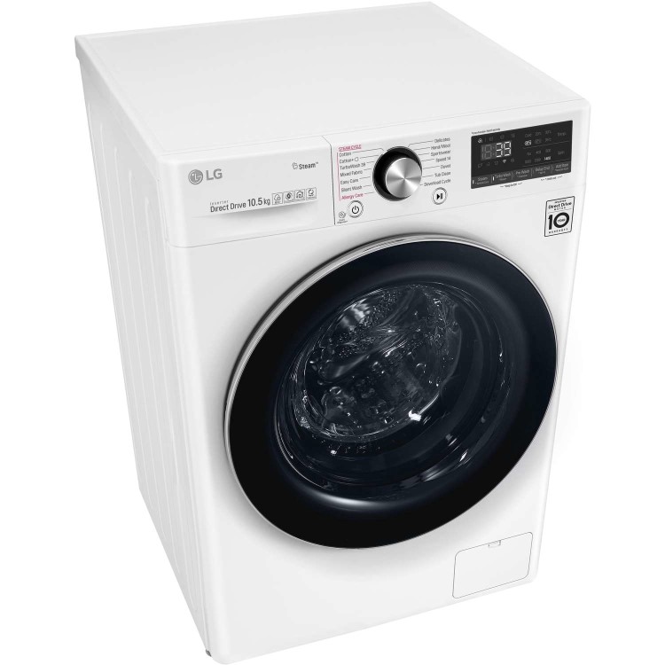 LG F4V910WTS 10.5kg 1400rpm AI DD Freestanding Washing Machine With TurboWash 360 & Steam - White