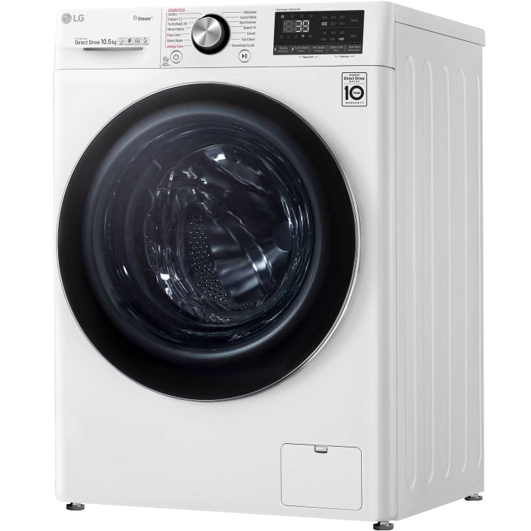 LG F4V910WTS 10.5kg 1400rpm AI DD Freestanding Washing Machine With TurboWash 360 & Steam - White