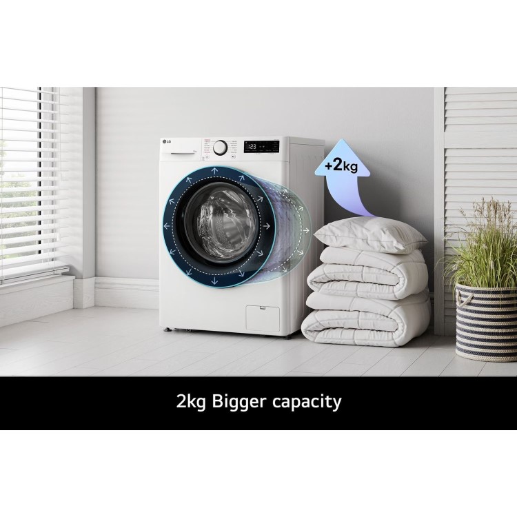 LG Steam 10kg 1400rpm Washing Machine - White