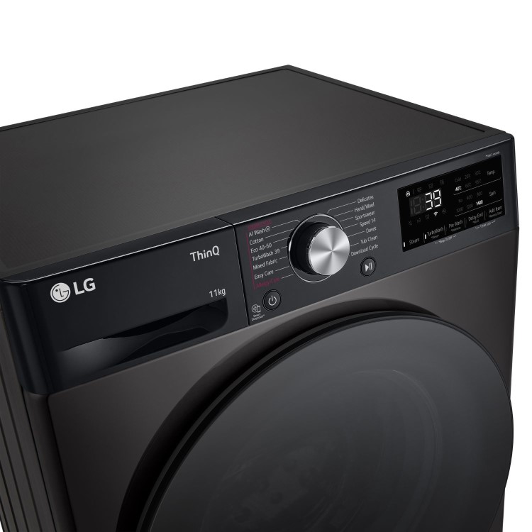 Refurbished LG TurboWash F4Y711BBTN1 Freestanding 11KG 1400 Spin Washing Machine Black