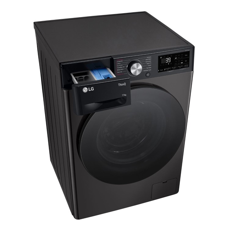Refurbished LG TurboWash F4Y711BBTN1 Freestanding 11KG 1400 Spin Washing Machine Black