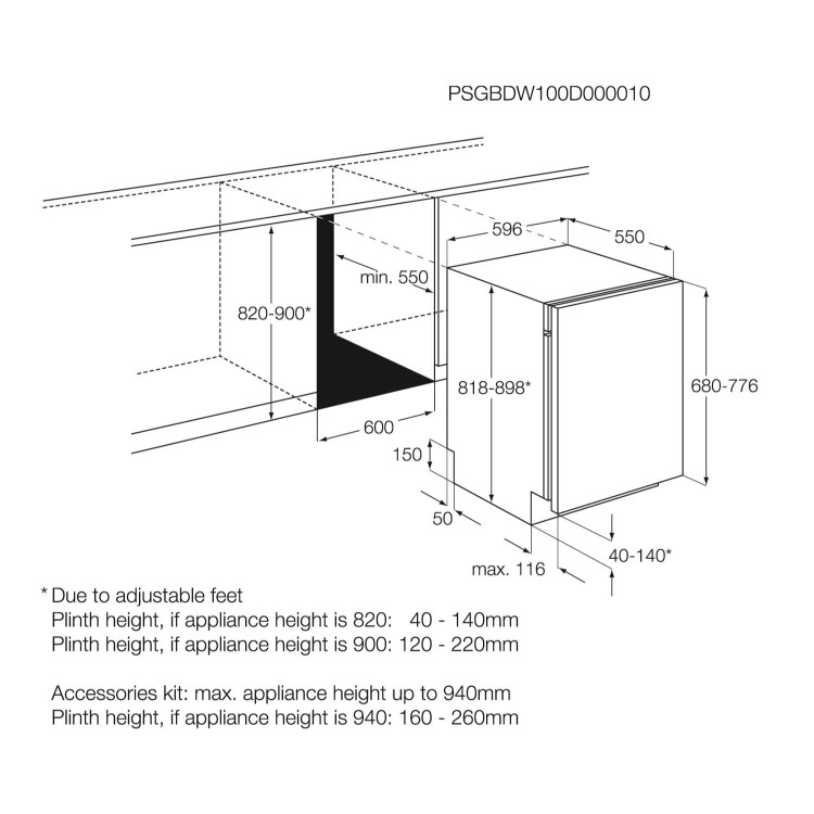 AEG F66602VI0P 13 Place Fully Integrated Dishwasher