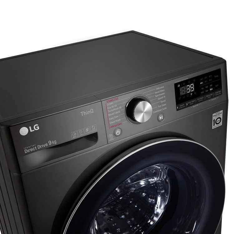 LG F6V1009BTSE 9kg 1560rpm Freestanding Washing Machine - Black