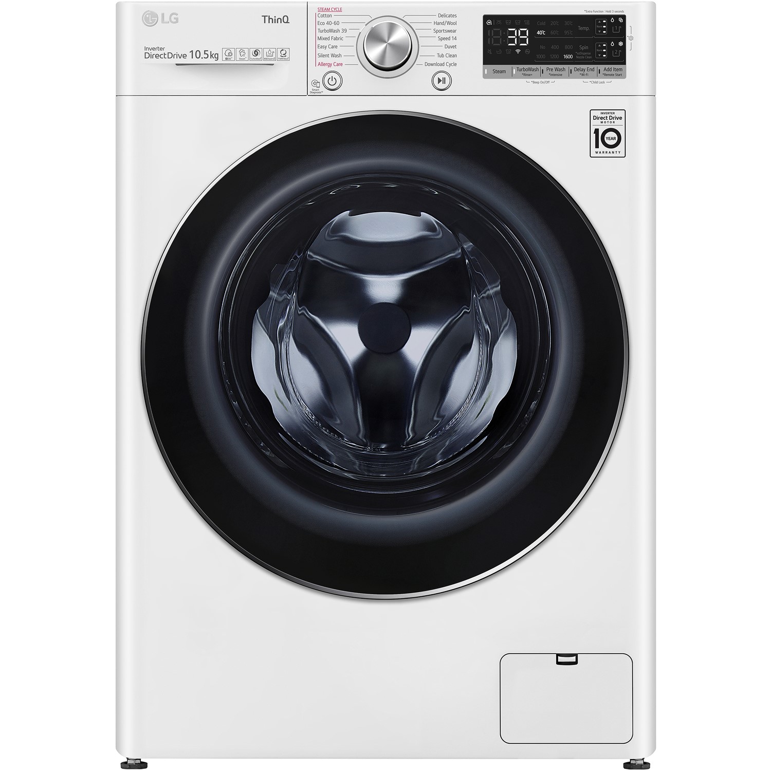 LG V9 EZDispense 10.5kg 1400rpm Freestanding Washing White