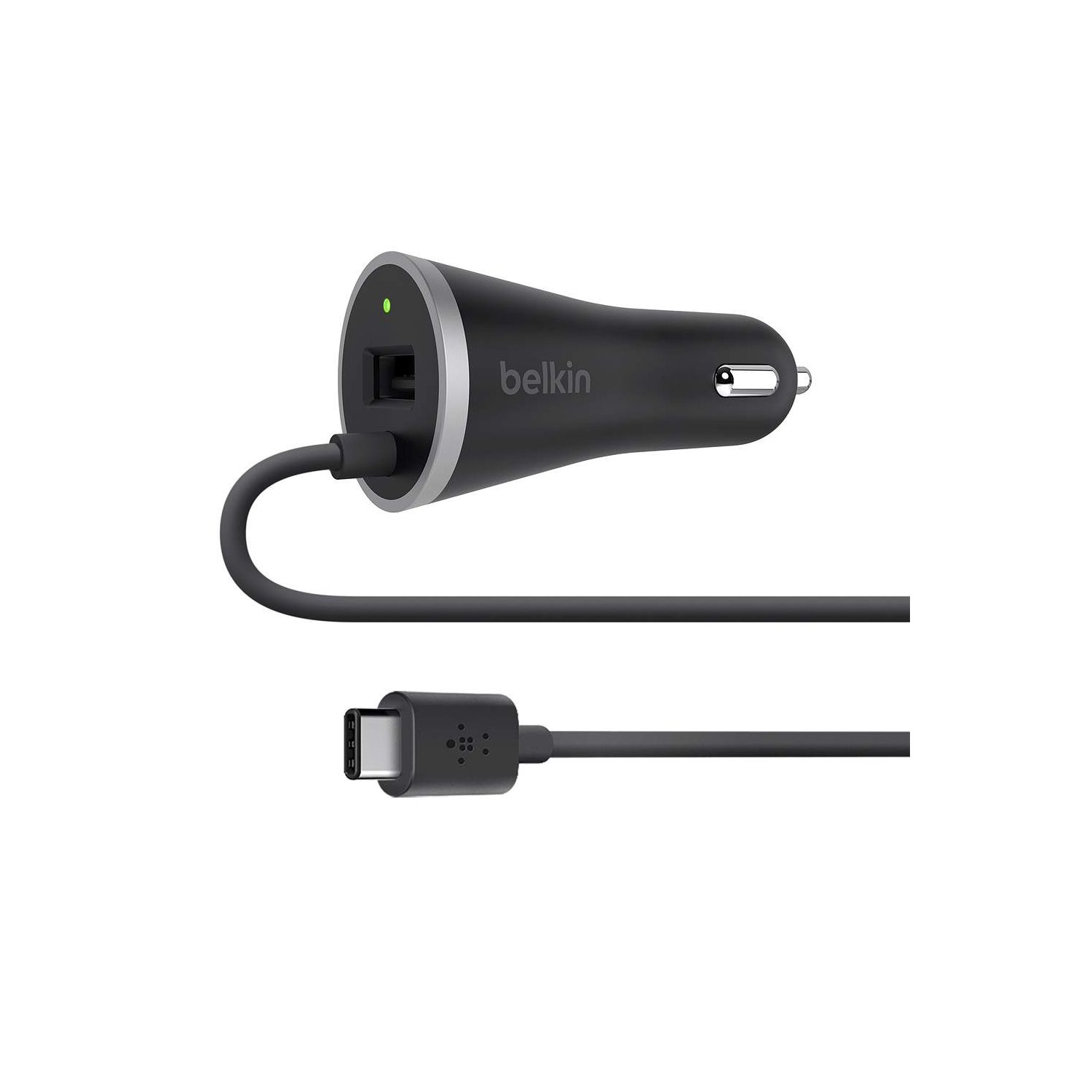 Belkin USBC Car Charger with Hardwired USBC Cable and USBA Port