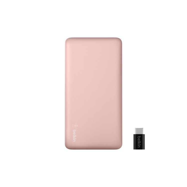 Belkin Pocket Power 5K + USB-C to Micro USB Adapter - Rose Gold