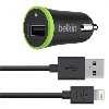 Belkin BOOSTUP Car Charger with ChargeSync Cable 12 watt/2.4 Amp - Black