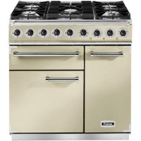 Falcon 77050 - 900 Deluxe 90cm Dual Fuel Range Cooker - Cream And Chrome - Matt Pan Stands