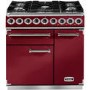 Falcon 80840 - 900 Deluxe 90cm Dual Fuel Range Cooker - Cranberry And Nickel - Matt Pan Stands