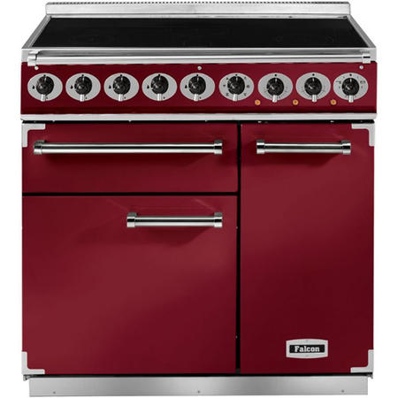 Falcon 81840 - 900 Deluxe Induction 90cm Electric Range Cooker - Cranberry And Nickel