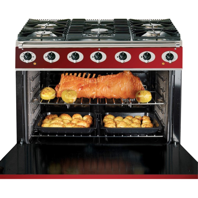 Falcon 87400 - 900S Dividable Single Oven 90cm Dual Fuel Range Cooker - Cream And Chrome - Matt Stands