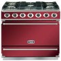 Falcon 87450 - 900S Dividable Single Oven 90cm Dual Fuel Range Cooker - Cranberry And Brushed Chrome - Gloss Stands