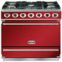 Falcon 87360 - 900S Dividable Single Oven 90cm Dual Fuel Range Cooker - Cherry Red And Brushed Chrome - Matt Stands