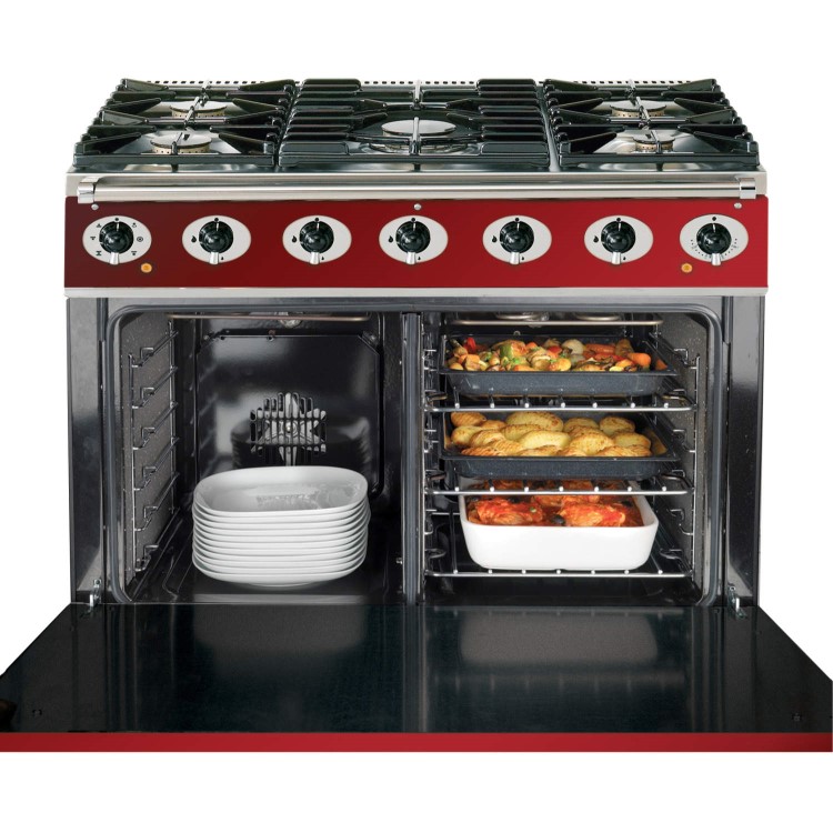 Falcon 87400 - 900S Dividable Single Oven 90cm Dual Fuel Range Cooker - Cream And Chrome - Matt Stands