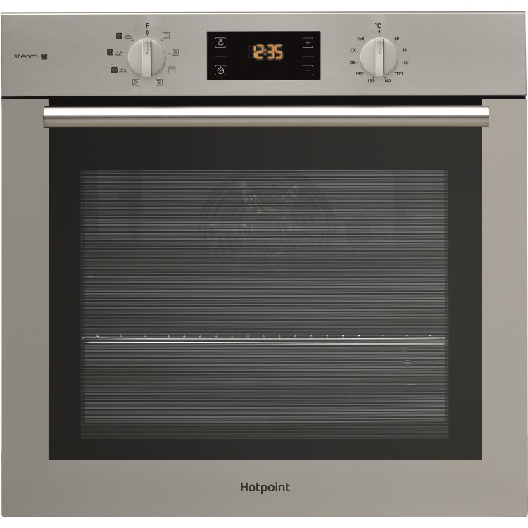 Refurbished Hotpoint Gentle Steam FA4S544IXH 60cm Single Built In Electric Oven Stainless Steel