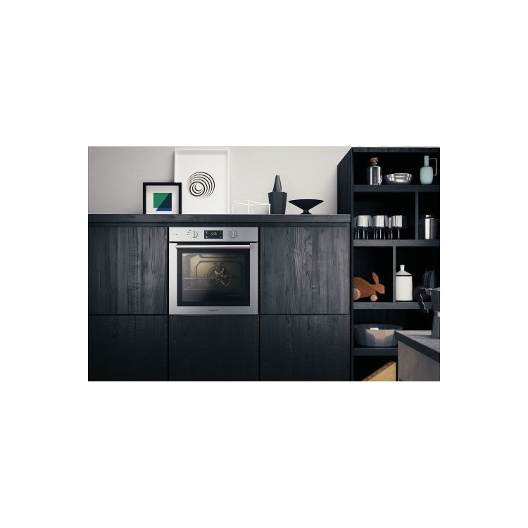 Refurbished Hotpoint Gentle Steam FA4S544IXH 60cm Single Built In Electric Oven Stainless Steel