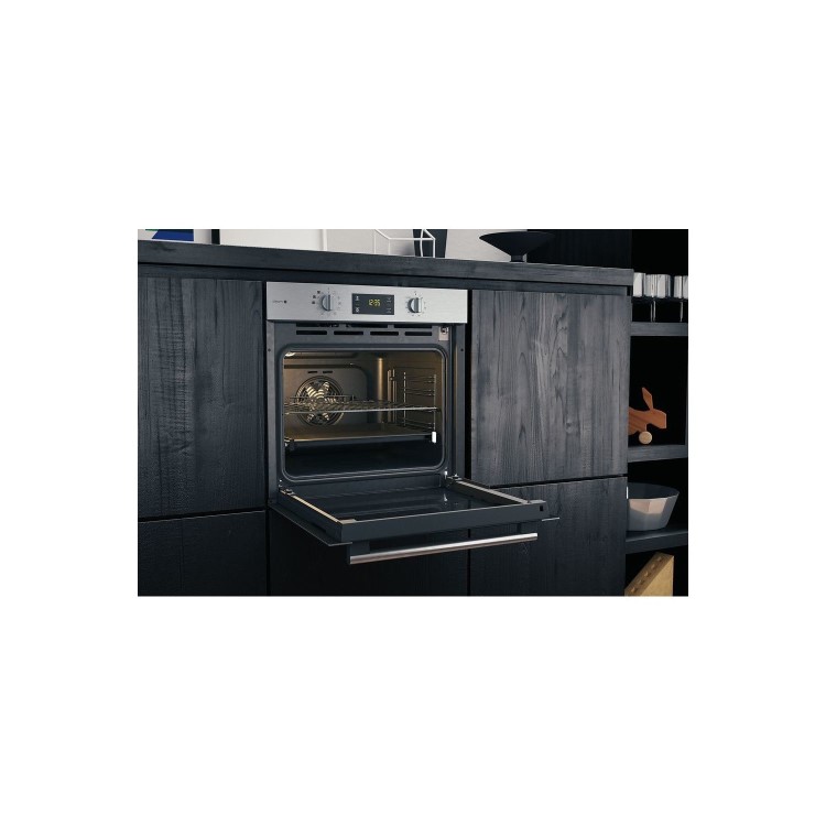 Refurbished Hotpoint Gentle Steam FA4S544IXH 60cm Single Built In Electric Oven Stainless Steel