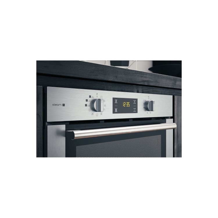 Refurbished Hotpoint Gentle Steam FA4S544IXH 60cm Single Built In Electric Oven Stainless Steel