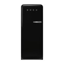 FAB28LBL5UK Smeg 270 Litre Fifities Style Left Hand Hinge Freestanding Fridge With Ice Box - Black