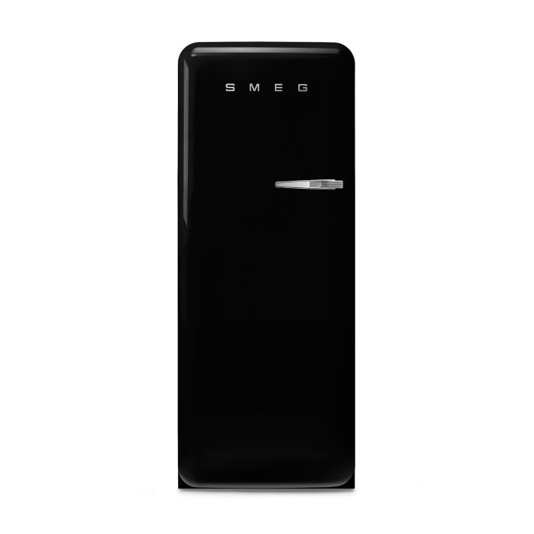 Smeg 244 Litre Fifties Style Left Hand Hinge Freestanding Fridge With Ice Box – Black