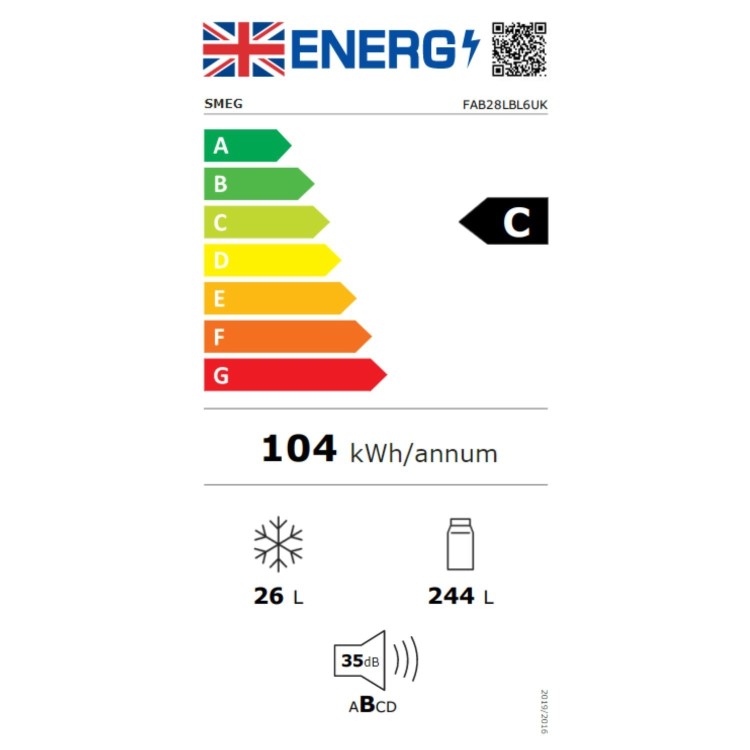 Smeg 244 Litre Fifties Style Left Hand Hinge Freestanding Fridge With Ice Box – Black