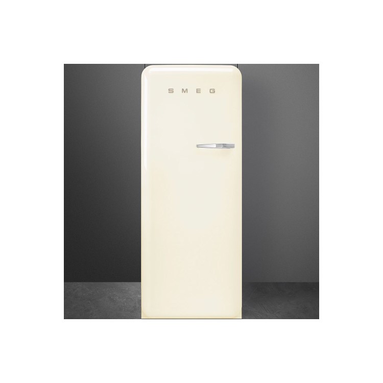 Smeg FAB28LCR3UK Fifities Style Left Hand Hinge Freestanding Fridge With Ice Box - Cream
