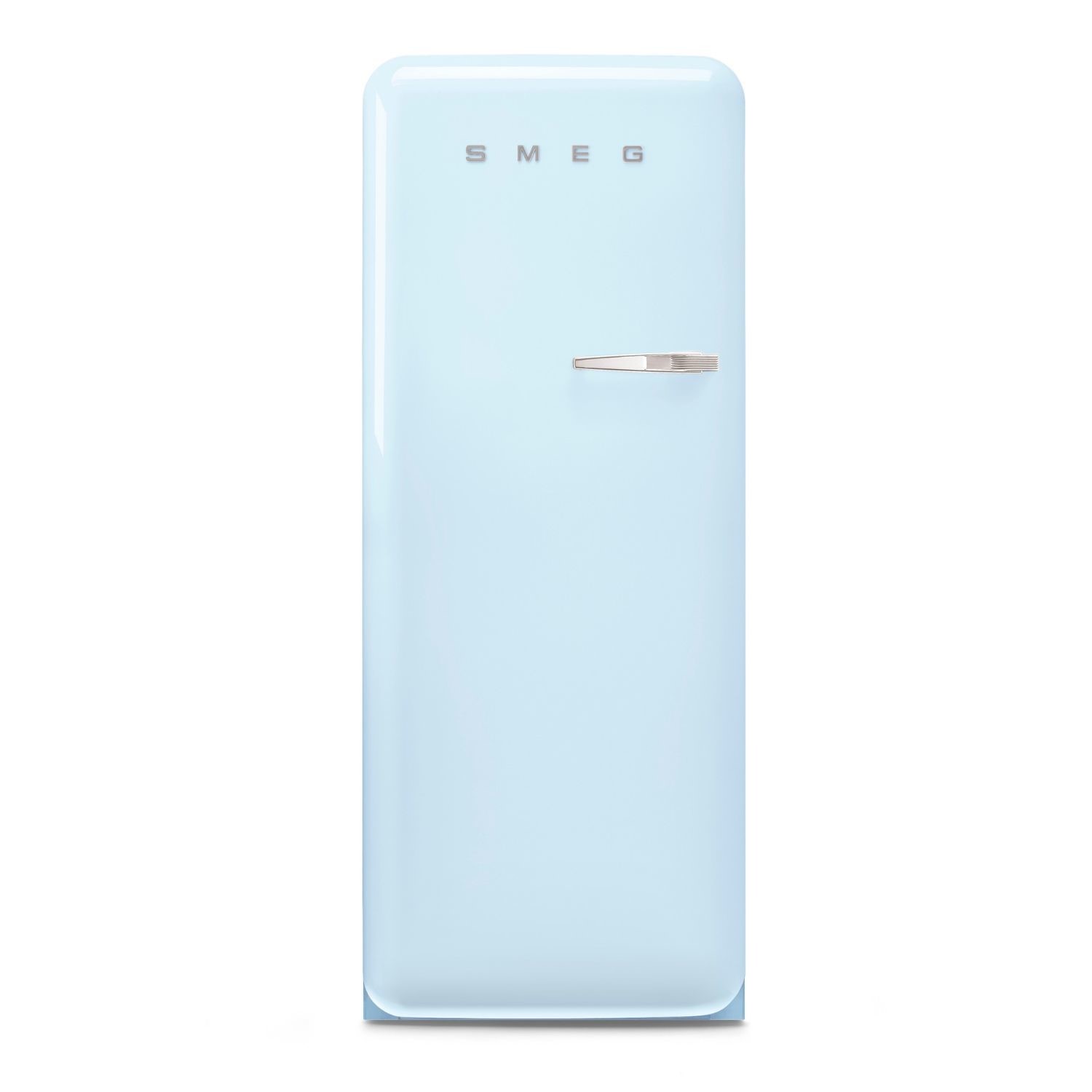 Smeg 244 Litre Fifties Style Left Hand Hinge Freestanding Fridge With Ice Box Pastel  FAB28LPB6UK