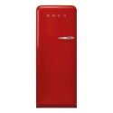 FAB28LRD5UK Smeg 270 Litre Fifities Style Left Hand Hinge Freestanding Fridge With Ice Box - Red