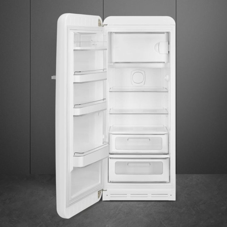 Smeg 244 Litre Fifties Style Right Hand Hinge Freestanding Fridge With Ice Box – White