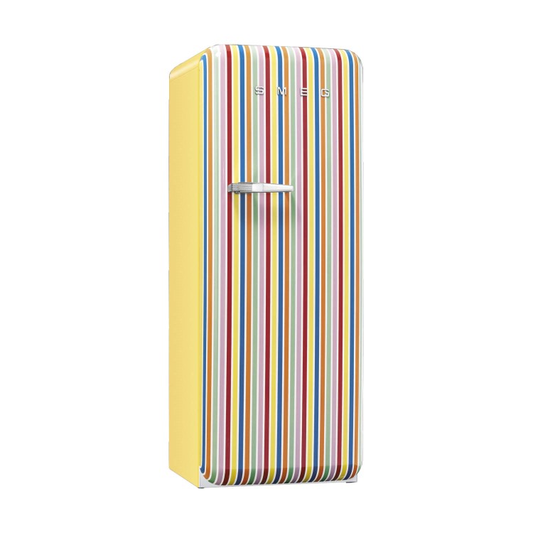 Smeg FAB28QCS1 60cm Wide Retro Style Right Hinge Freestanding Fridge - Candy Stripe