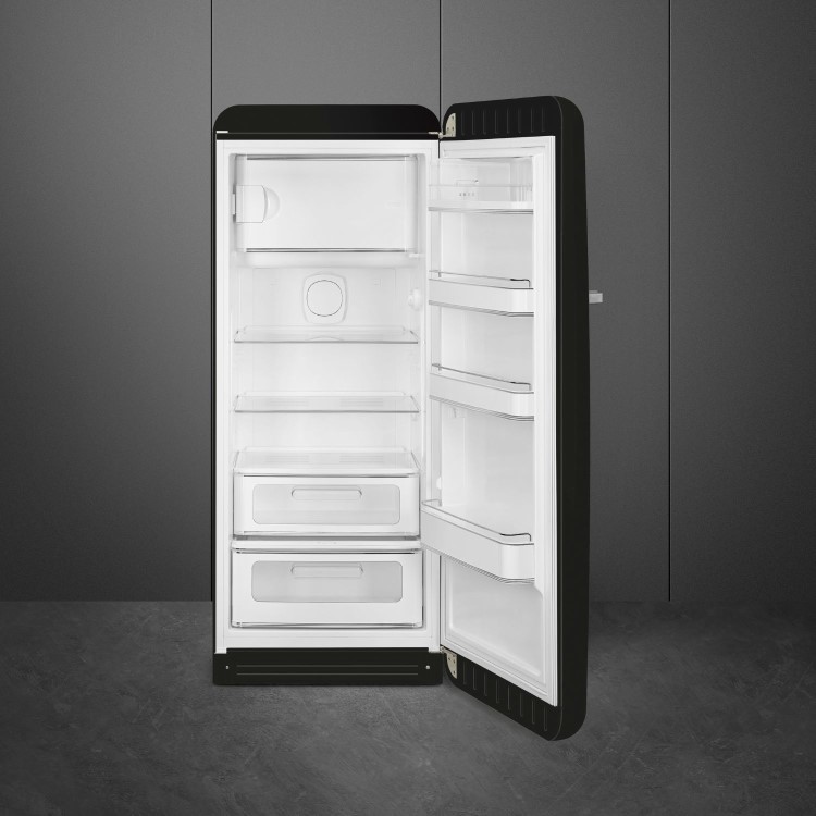 Smeg 244 Litre Fifties Style Right Hand Hinge Freestanding Fridge With Ice Box – Black
