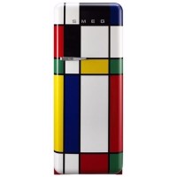 Smeg FAB28RDMC 60cm Wide Retro Style Right Hinge Freestanding Fridge - Multi Colour