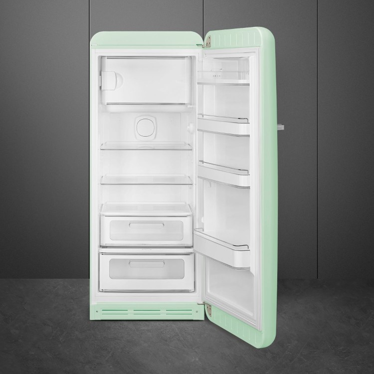 Smeg 244 Litre Fifties Style Left Hand Hinge Freestanding Fridge With Ice Box – Pastel Green