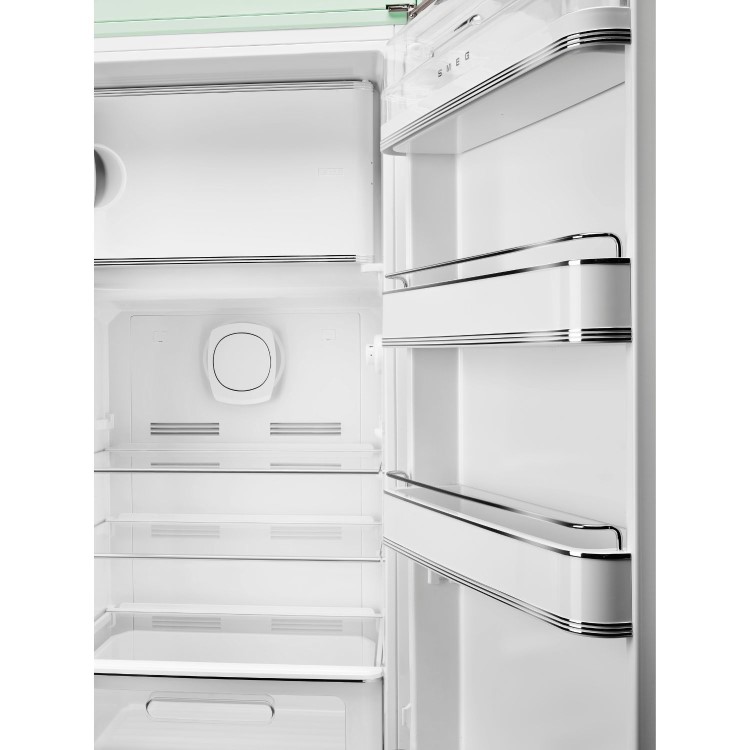 Smeg 244 Litre Fifties Style Left Hand Hinge Freestanding Fridge With Ice Box – Pastel Green