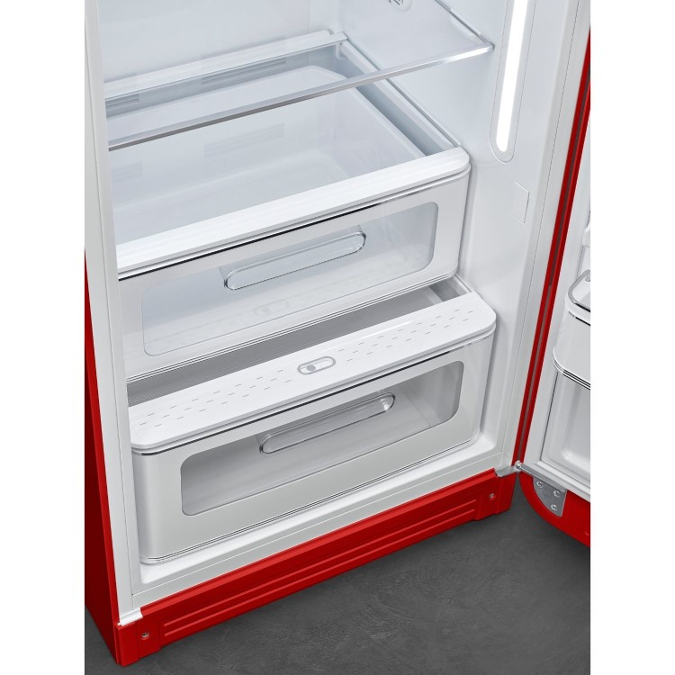 Smeg 244 Litre Fifties Style Right Hand Hinge Freestanding Fridge With Ice Box – Red