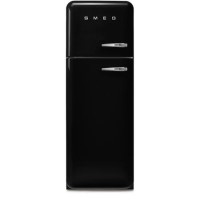 Smeg 294 Litre Fifties Style Left Hand Hinge Top Mount Fridge Freezer - Black Smeg 294 Litre Fifties Style Left Hand Hinge Top Mount Fridge Freezer - Black
