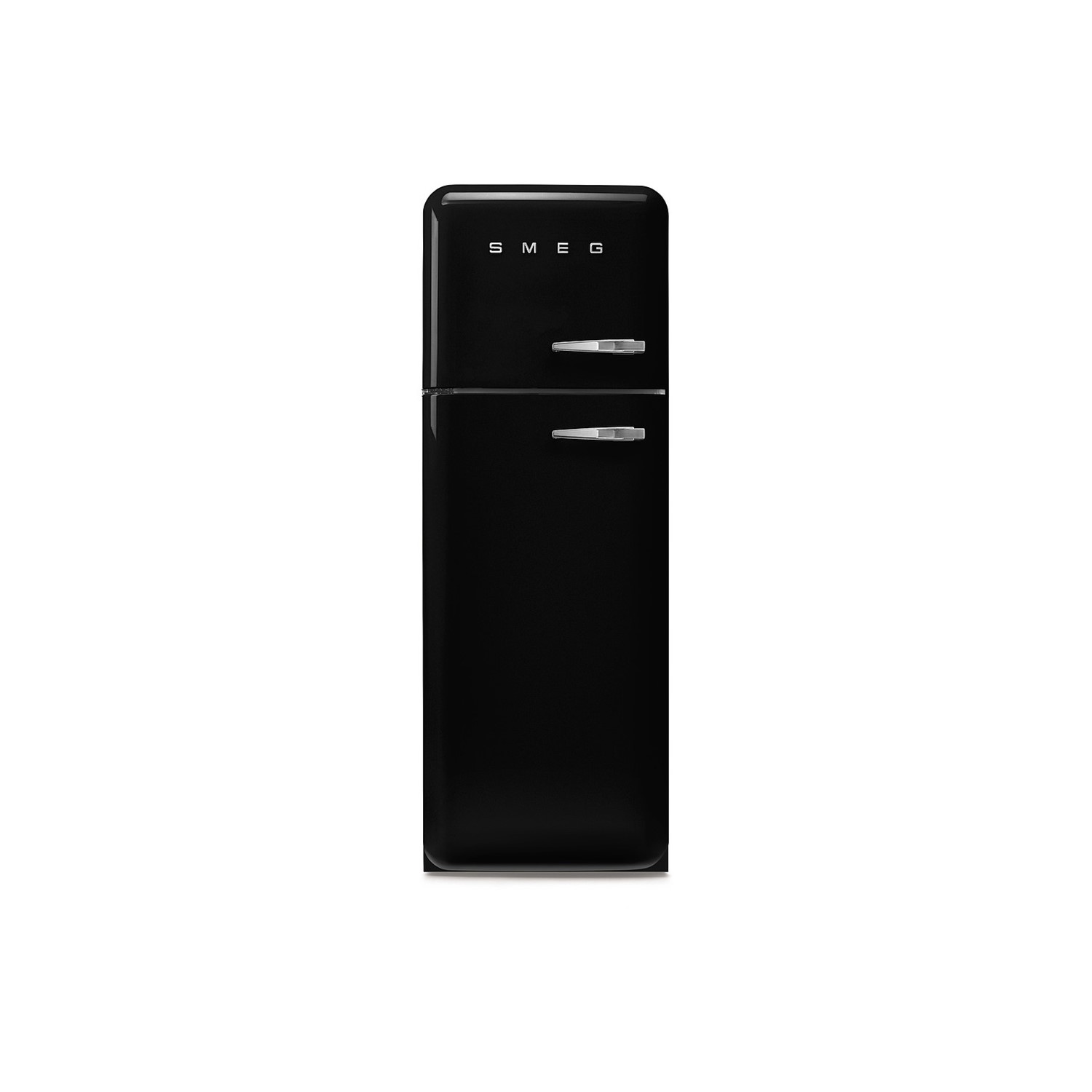 Smeg 294 Litre Fifties Style Left Hand Hinge Top Mount Fridge Freezer - Black Smeg 294 Litre Fifties Style Left Hand Hinge Top Mount Fridge Freezer - Black