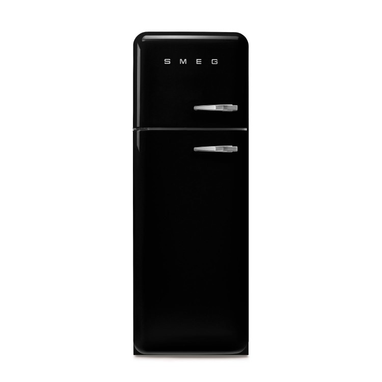 Smeg 294 Litre Fifties Style Left Hand Hinge 70/30 Fridge Freezer - Black